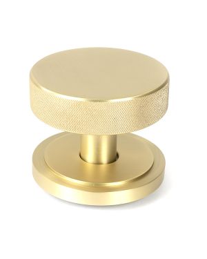 Satin Brass Brompton Centre Door Knob (Art Deco)