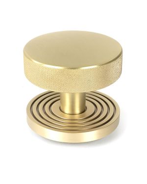 Satin Brass Brompton Centre Door Knob (Beehive)