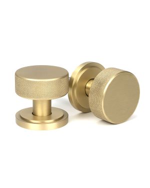 Satin Brass Brompton Mortice/Rim Knob Set (Art Deco)