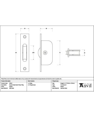 Pewter Square Ended Sash Pulley 75kg
