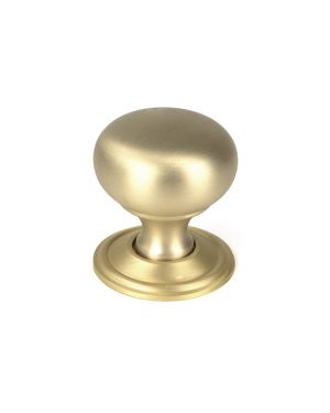 Satin Brass Mushroom Cabinet Knob 32mm