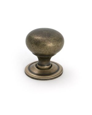 Burnished Brass Mushroom Cabinet Knob 32mm
