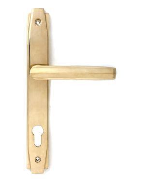 Polished Brass Art Deco Slimline Lever Espag. Lock Set