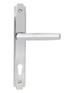 Polished Chrome Art Deco Slimline Lever Espag. Lock Set