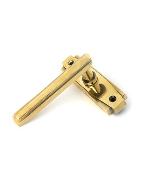 Aged Brass Art Deco Lever on Rose Set