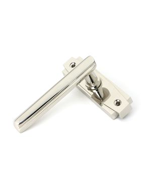 Polished Nickel Art Deco Lever on Rose Set