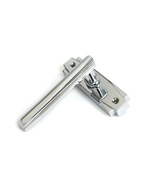 Polished Chrome Art Deco Lever on Rose Set