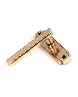 Polished Bronze Art Deco Lever on Rose Set