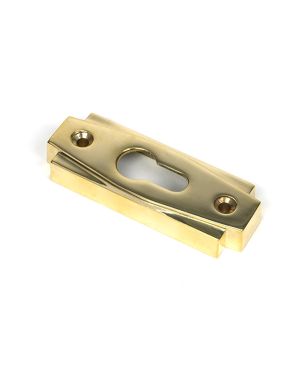 Polished Brass Art Deco Euro Escutcheon