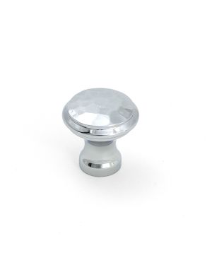 Polished Chrome Hammered Cabinet Knob - Small