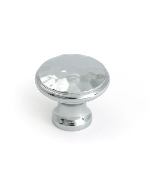 Polished Chrome Hammered Cabinet Knob - Medium
