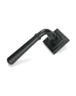 Matt Black Newbury Lever on Rose Set (Square) - Unsprung