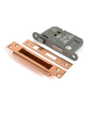 Polished Bronze 3" 5 Lever BS Sash Lock