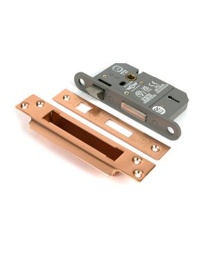 Polished Bronze 2½" 5 Lever BS Sash Lock KA