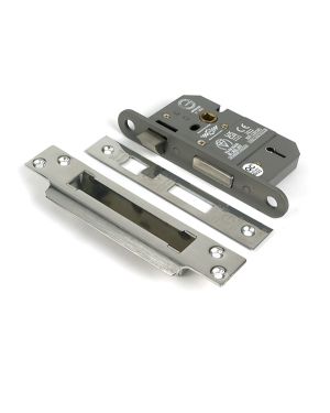 Polished SS 2½" 5 Lever BS Sash Lock KA