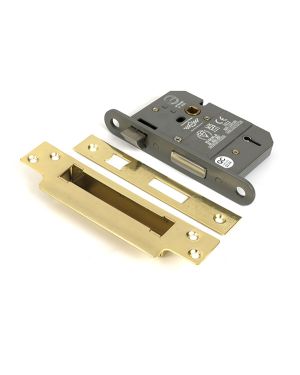 Polished Brass 3" 5 Lever BS Sash Lock KA