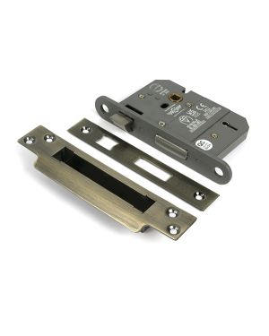 Aged Brass 3" 5 Lever BS Sash Lock KA