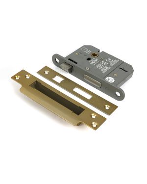 Satin Brass 3" 5 Lever BS Sash Lock KA