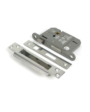 Polished SS 3" 5 Lever BS Sash Lock KA