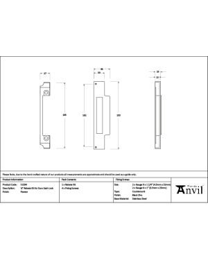 Pewter ½" Rebate Kit for Euro Sash Lock