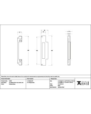 Polished Brass ½" Rebate Kit for Euro Sash Lock