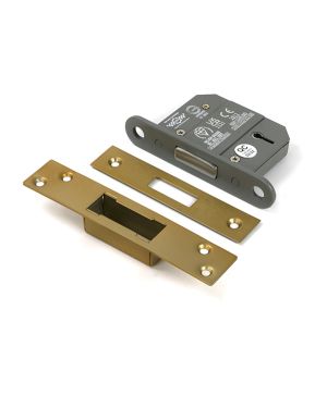 Satin Brass 2½" 5 Lever BS Dead Lock KA