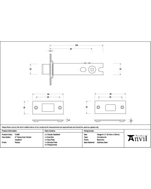 Pewter 4" Heavy Duty Tubular Deadbolt