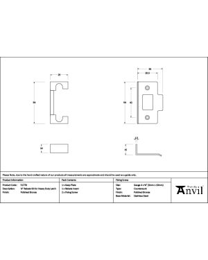 Polished Bronze ½" Rebate Kit for Heavy Duty Latch