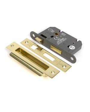 Polished Brass 2½" Heavy Duty Bathroom Mortice Lock