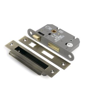 Aged Brass 2½" Heavy Duty Bathroom Mortice Lock