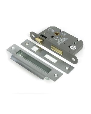 Satin Chrome 2½" Heavy Duty Bathroom Mortice Lock