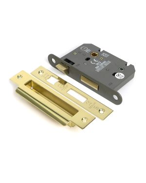 Polished Brass 3" Heavy Duty Bathroom Mortice Lock