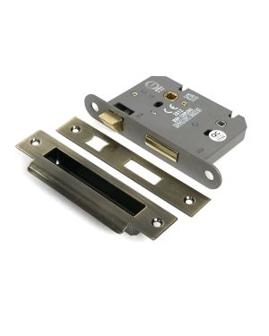 Aged Brass 3" Heavy Duty Bathroom Mortice Lock