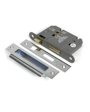 Polished Chrome 3" Heavy Duty Bathroom Mortice Lock
