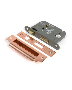 Polished Bronze 3" Heavy Duty Bathroom Mortice Lock