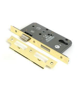 Polished Brass Euro Din Sash Lock - 60mm Backset/72mm Centre