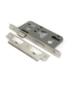 Satin Chrome Euro Din Sash Lock - 60mm Backset/72mm Centre