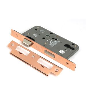 Polished Bronze Euro Din Sash Lock - 60mm Backset/72mm Centre