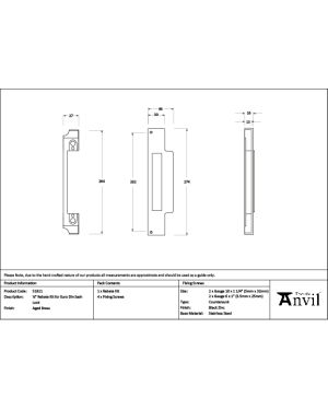 Aged Brass ½" Rebate Kit for Euro Din Sash Lock