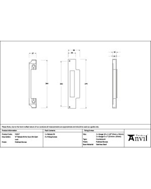 Polished Bronze ½" Rebate Kit for Euro Din Sash Lock