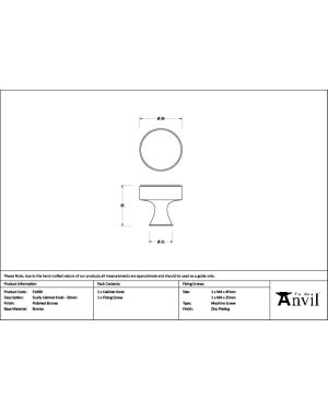 Polished Bronze Scully Cabinet Knob - 38mm