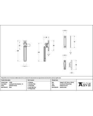 Polished Chrome Locking Art Deco Fastener - LH
