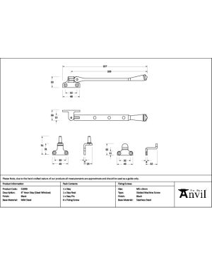 Black 8" Avon Stay (Steel Window)