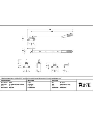 Pewter 10" Reeded Stay (Steel Window)