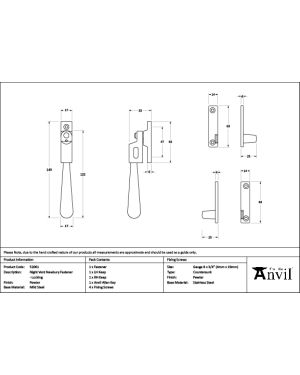 Pewter Night-Vent Locking Newbury Fastener