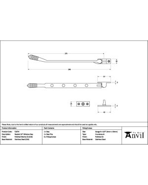 Polished Marine SS (316) 10" Reeded Stay