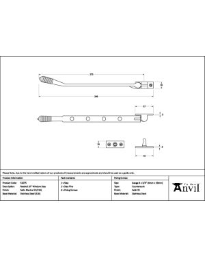 Satin Marine SS (316) 10" Reeded Stay