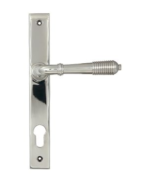 Polished Marine SS (316) Reeded Slimline Lever Espag. Lock Set