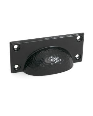 Black Hammered Art Deco Drawer Pull