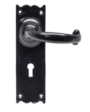 Black Cottage Lever Lock Set